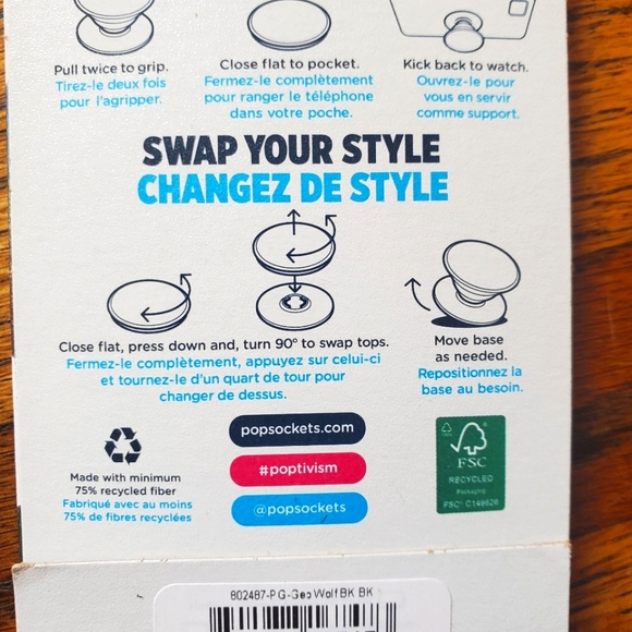 Popsockets Pop Grip Geometric Wolf NIP - Picture 6 of 7